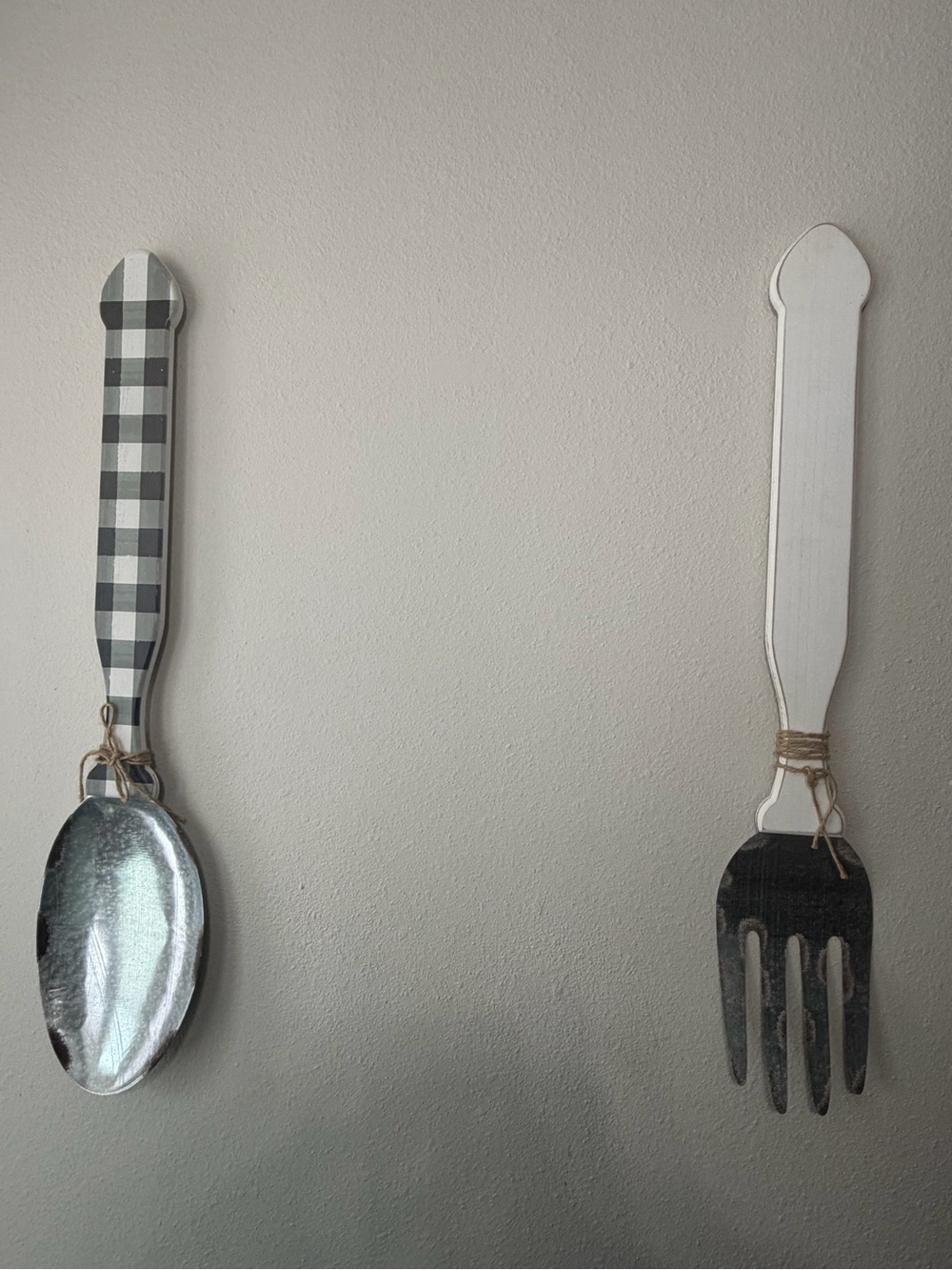 Hobby Lobby Black & White Buffalo Plaid Spoon and Fork Wall Decor